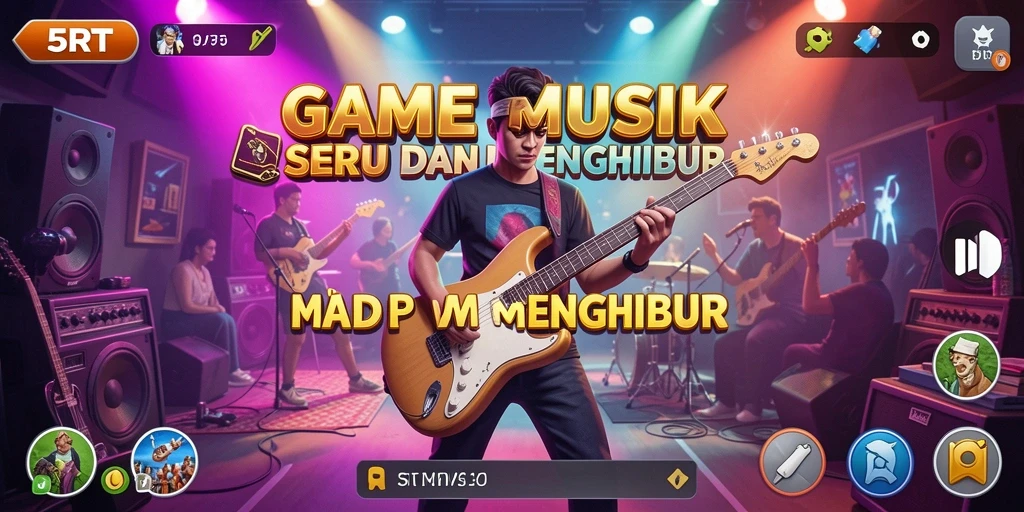 Tampilan gameplay 5RT yang seru dan interaktif dalam permainan musik.