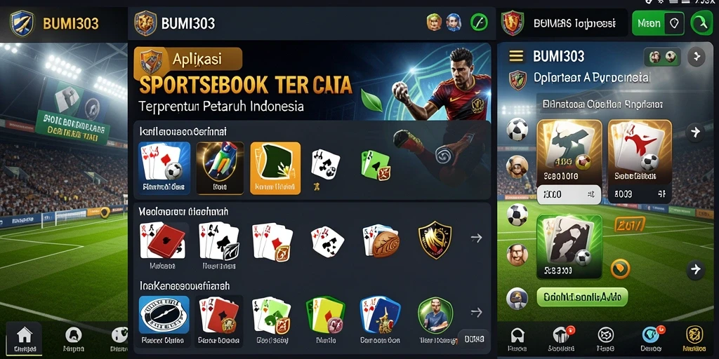 Tampilan gameplay BUMI303 dengan berbagai jenis taruhan olahraga.