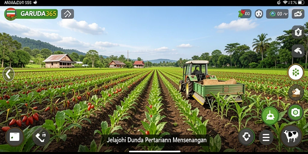Screenshot GARUDA365 menunjukkan keseruan gameplay bertani.