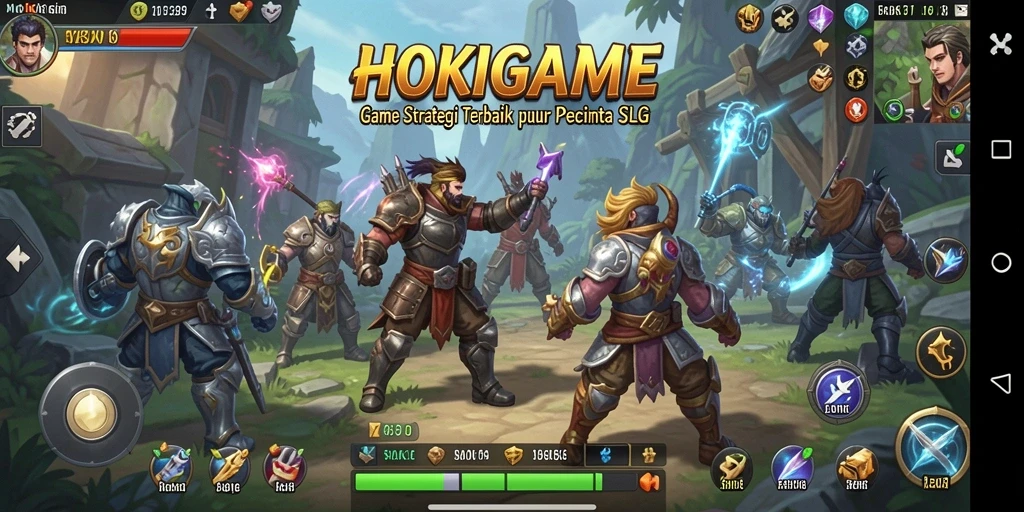 Screenshot HOKIGAME menampilkan gameplay menegangkan dalam pertempuran SLG.