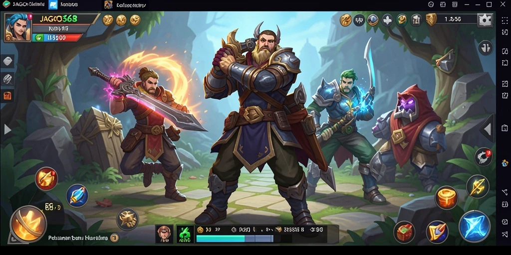 Gameplay seru dan menantang dalam JAGO368 menunjukkan berbagai karakter dan monster.