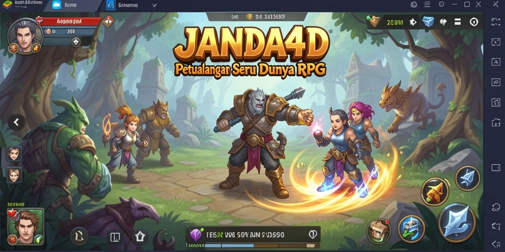 Screenshot menampilkan gameplay RPG JANDA4D yang seru dan mendebarkan.