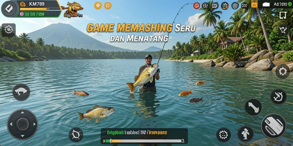 Tangkapan ikan besar dalam gameplay KM789 yang menarik.