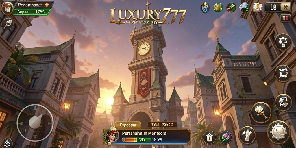 Tampilan gameplay menara pertahanan yang seru di LUXURY777.