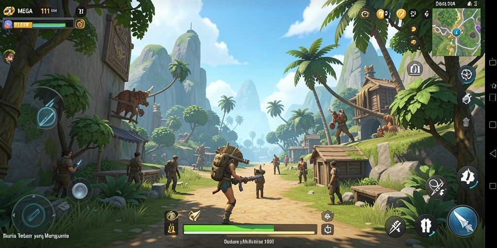 Gameplay MEGA111 menampilkan eksplorasi dunia terbuka yang menakjubkan.