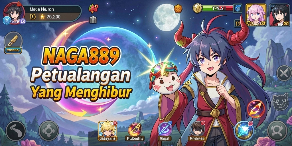 Tampilan gameplay NAGA889 yang mengasyikkan dengan karakter anime.