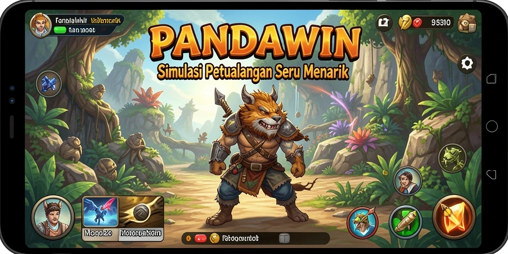 Screenshot gameplay PANDAWIN menunjukkan petualangan seru dalam simulasi.