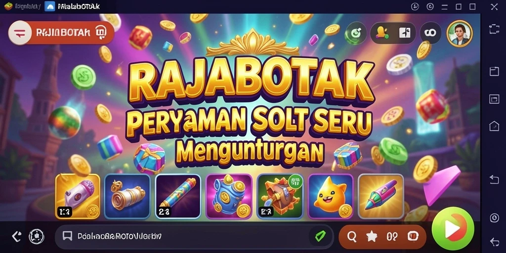 Screenshot gameplay RAJABOTAK menampilkan mesin slot yang mengasyikkan.