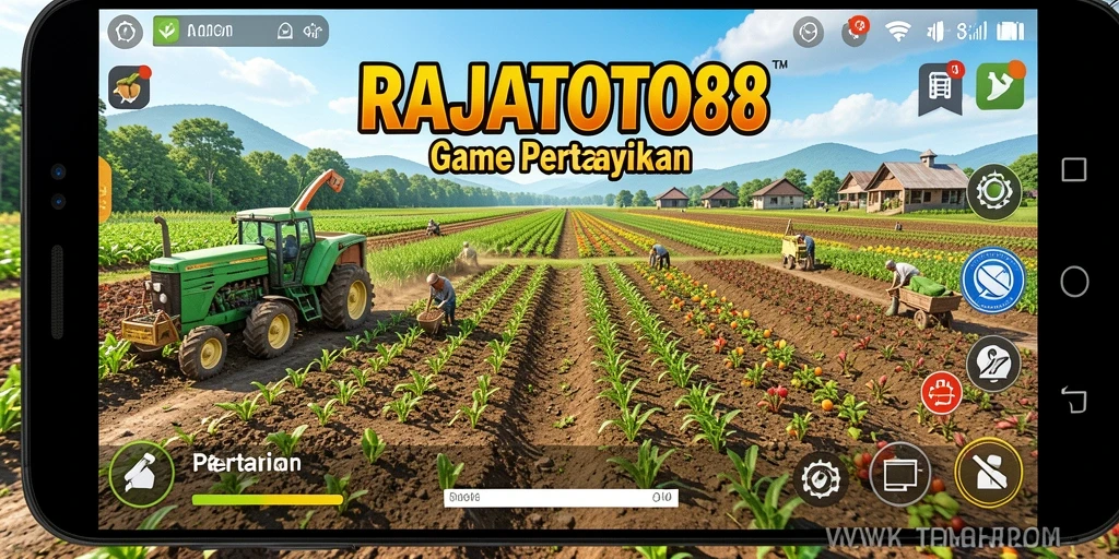 Tampilan menarik dari gameplay RAJATOTO88 saat merawat ladang pertanian.