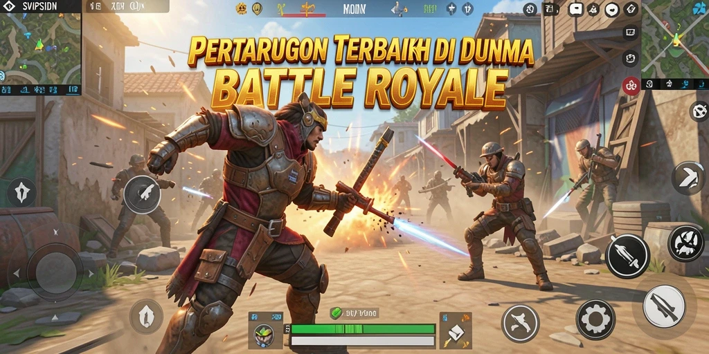 Tampilan gameplay SVIPSIDN yang mendebarkan dalam pertempuran Battle Royale.