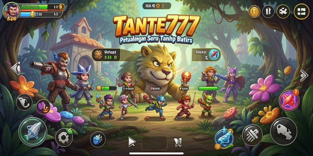 Screenshot gameplay TANTE777 menampilkan karakter dalam petualangan mendebarkan.
