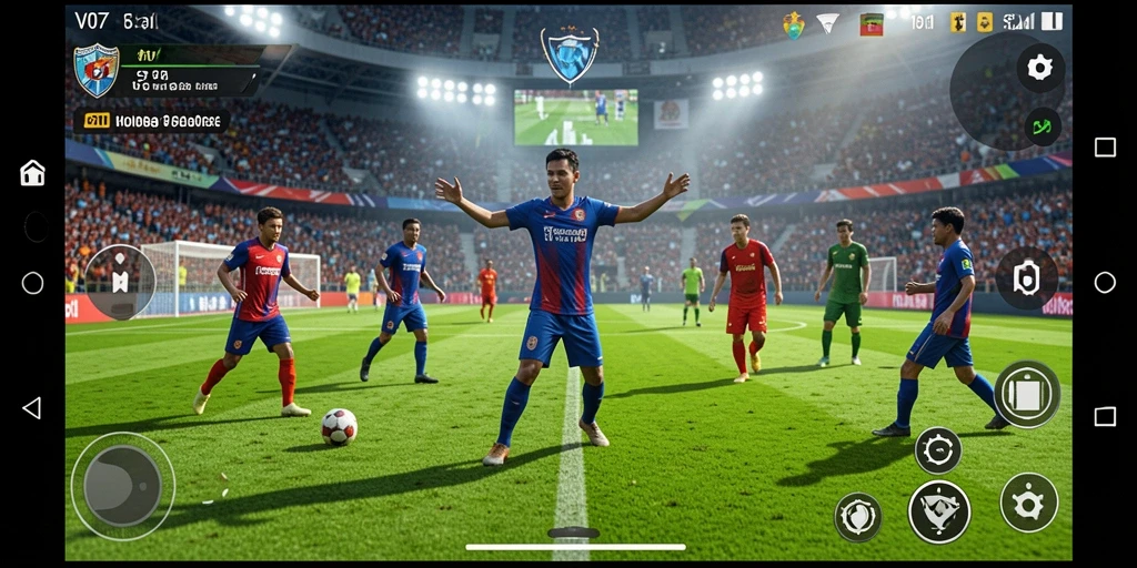 Tampilan gameplay V07 dengan aksi mendebarkan dalam olahraga.