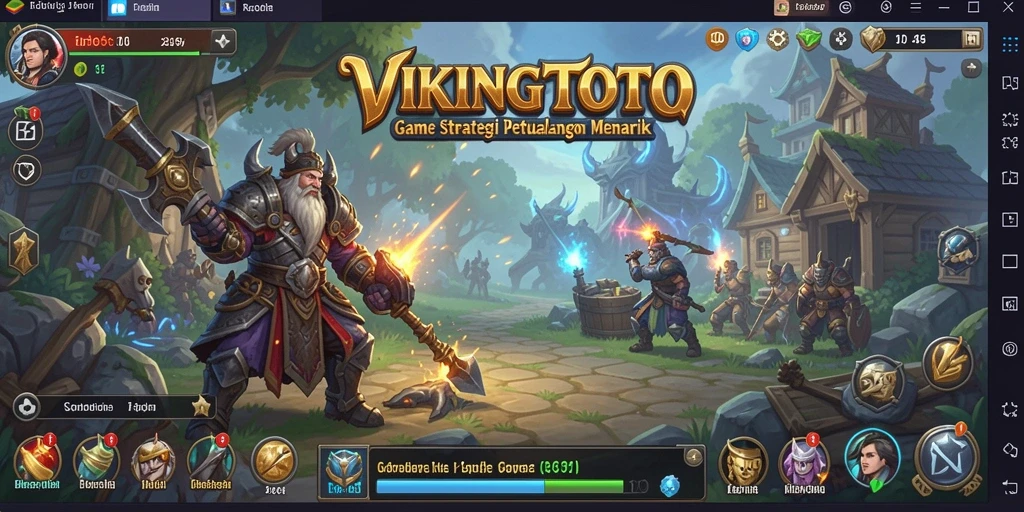 Tampilan gameplay <strong>VIKINGTOTO</strong> yang menampilkan aksi pertempuran seru dan strategi yang kuat.