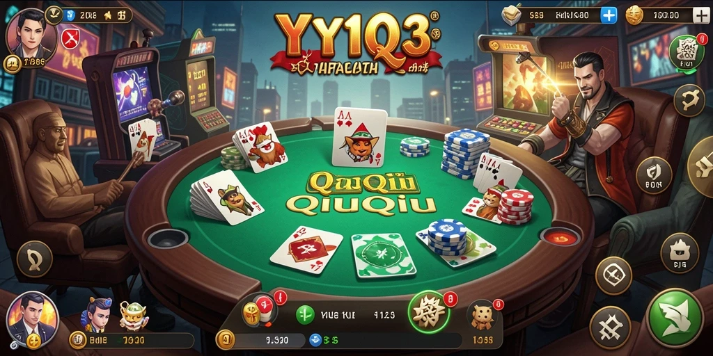 Screenshot YY123 menampilkan gameplay QiuQiu yang menarik.